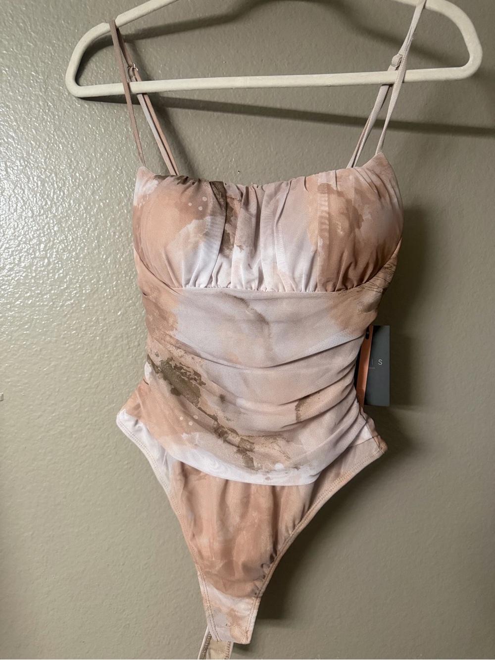 Girls Neutral Tie-Dye One-Piece Swimsuit